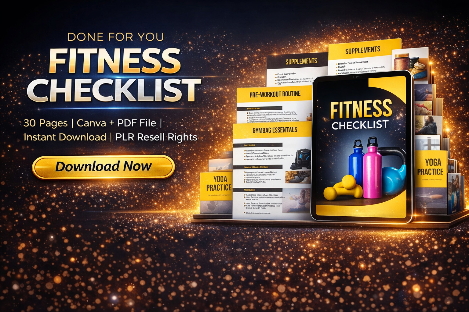 Printable Fitness Checklist with PLR & Resell Rights