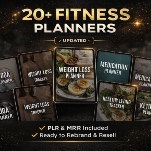 Editable Fitness Planner Bundle with PLR & MRR Rights