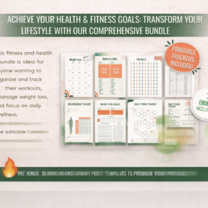 Premium Weight Loss Planner Bundle | Canva Editable | Resell Rights