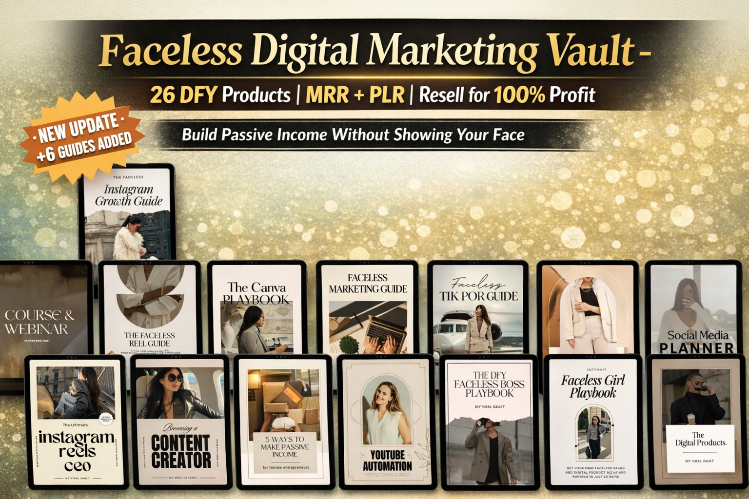 22 DFY Faceless Digital Marketing Products | Master Resell Rights (MRR) | Ready to Profit