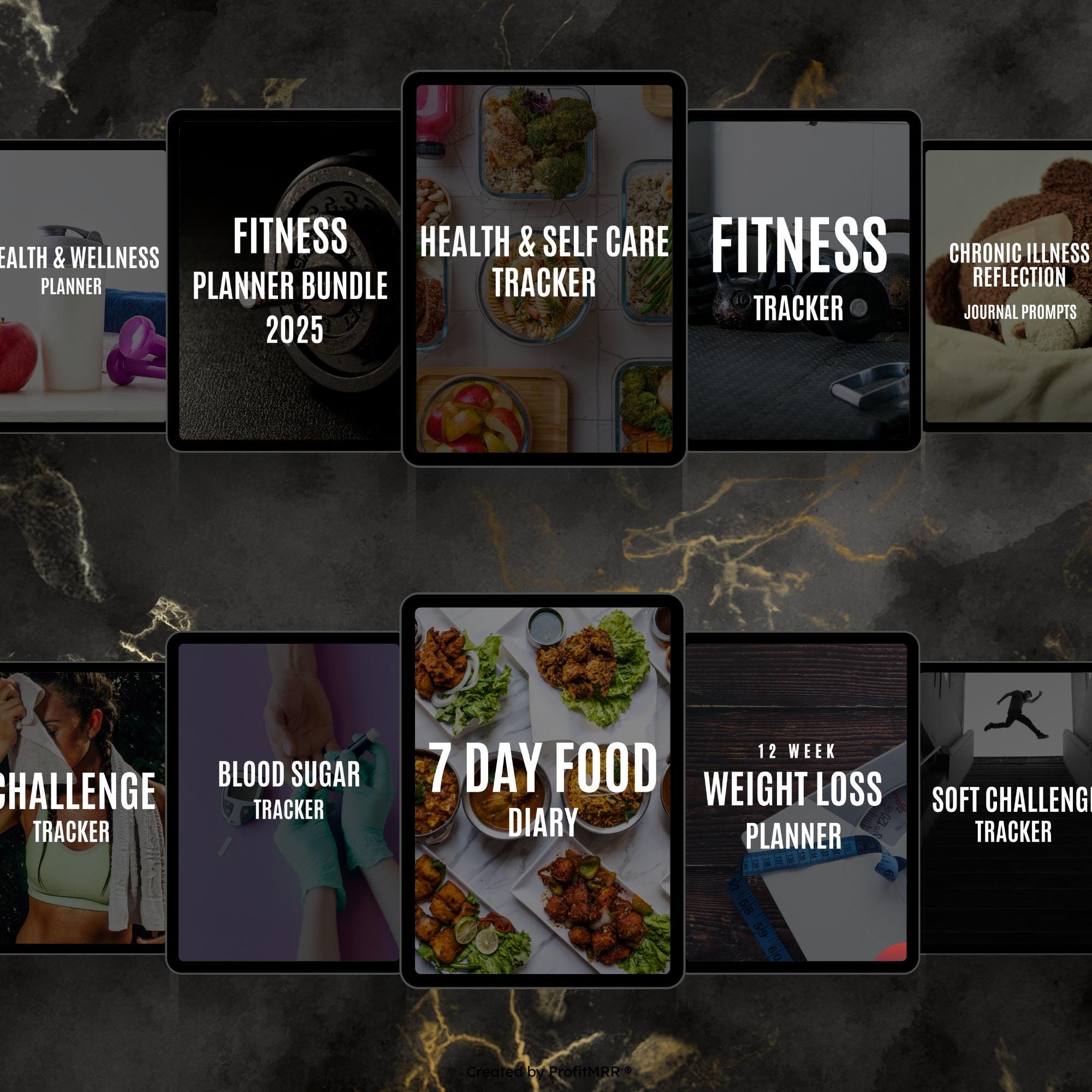 Editable Fitness Planner Bundle with PLR & MRR Rights - Image 5