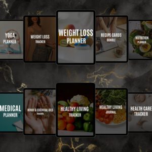 Editable Fitness Planner Bundle with PLR & MRR Rights