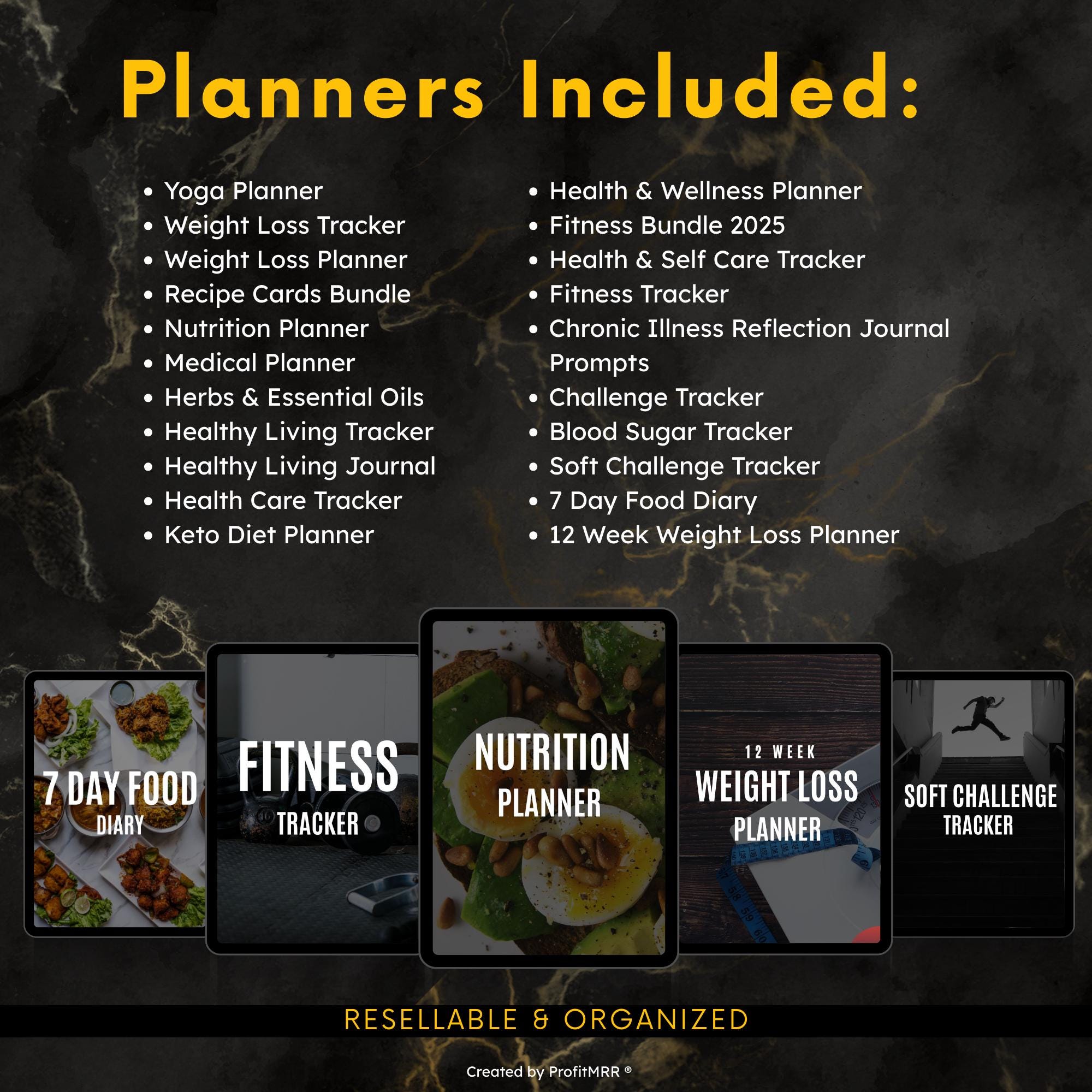 Editable Fitness Planner Bundle with PLR & MRR Rights - Image 6