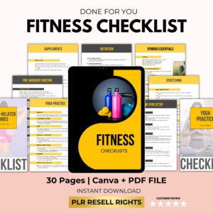 Printable Fitness Checklist with PLR & Resell Rights