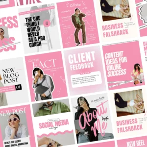 Pink Instagram Canva Templates Bundle | 100 Aesthetic Posts | PLR & MRR